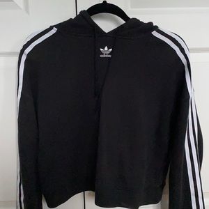 Black Adidas Cropped Hoodie